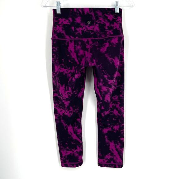 Lululemon Wunder Under Crop II Full On Luon (Roll Down) 21" Breezy Plum Size 4 - Picture 3 of 8